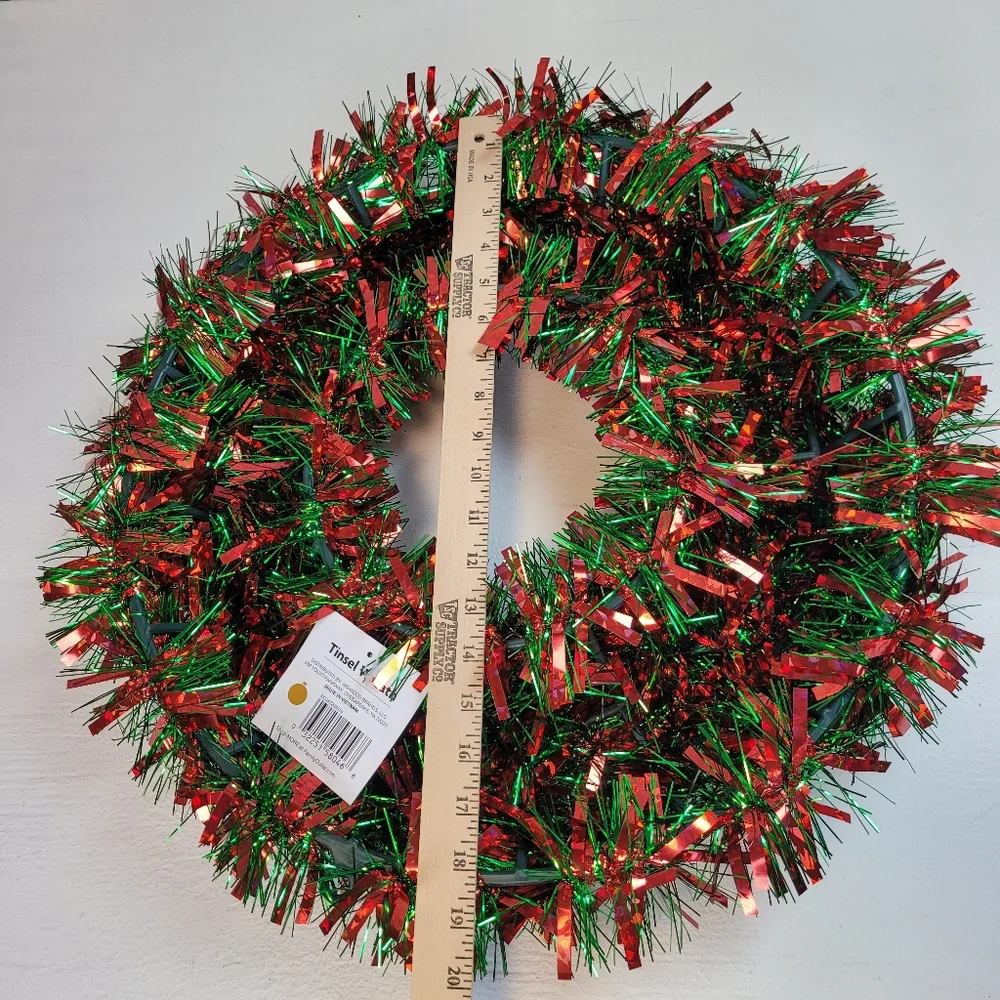 Festive Red and Green Holiday Wreath